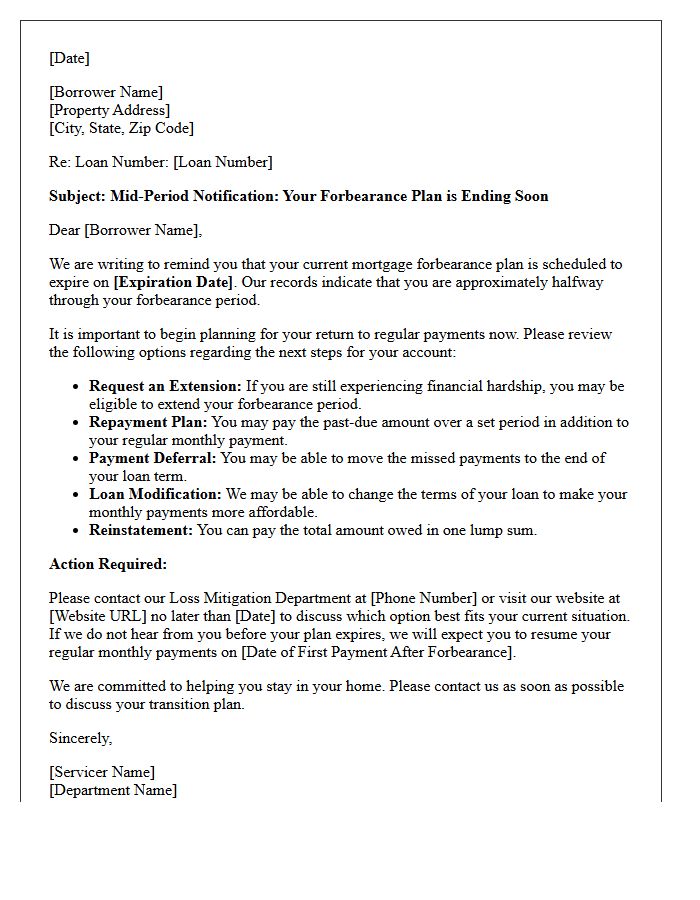 Mid-Period Forbearance Expiration Warning Letter