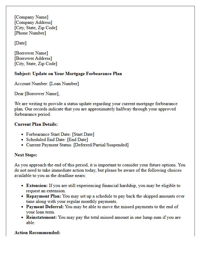 Standard Mid-Period Forbearance Status Update Letter