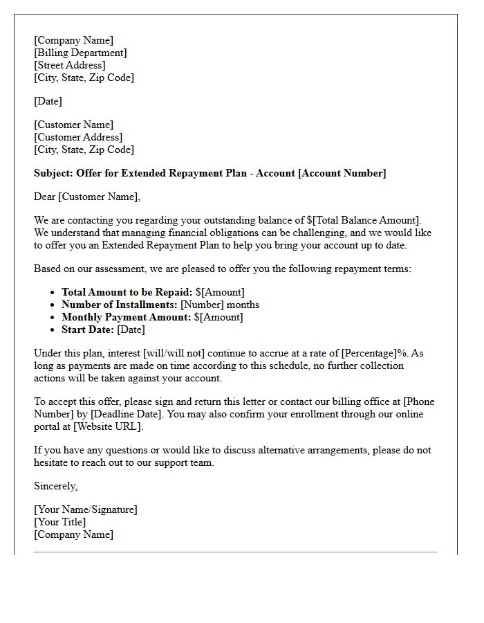 Extended Repayment Plan Offer Letter