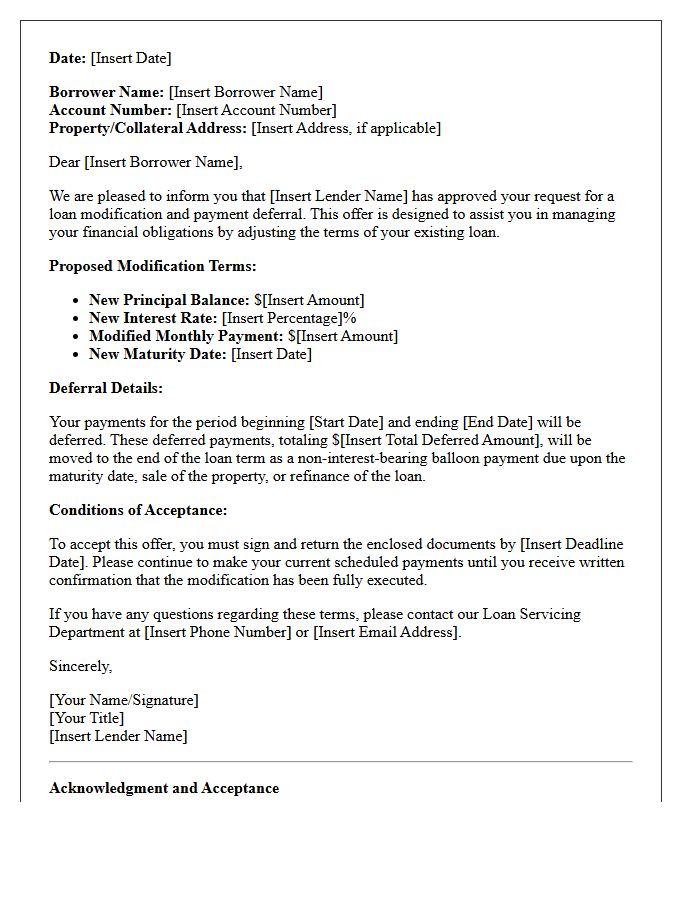 Loan Modification and Deferral Offer Letter