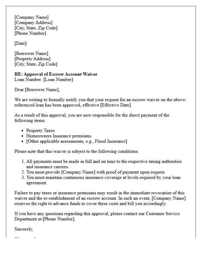 Official Letter of Escrow Waiver Approval