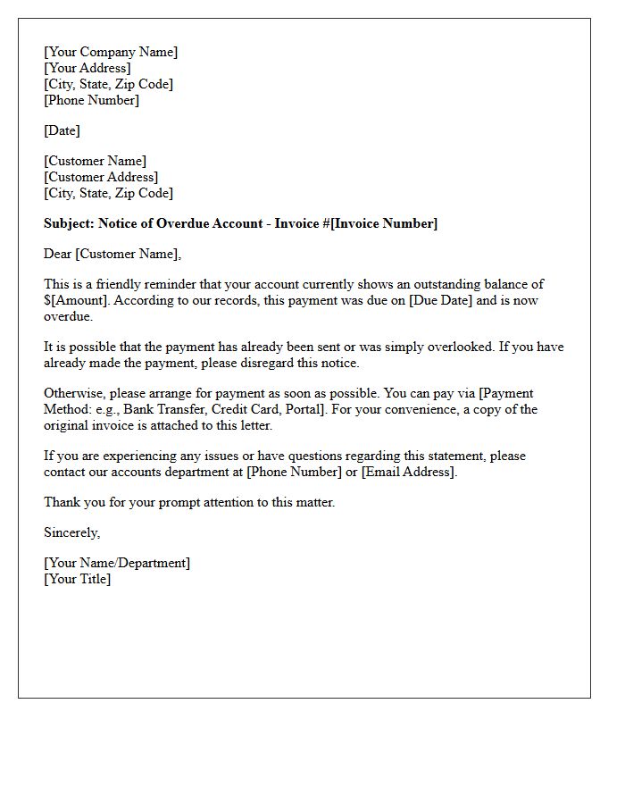 Initial Statement of Overdue Account Letter