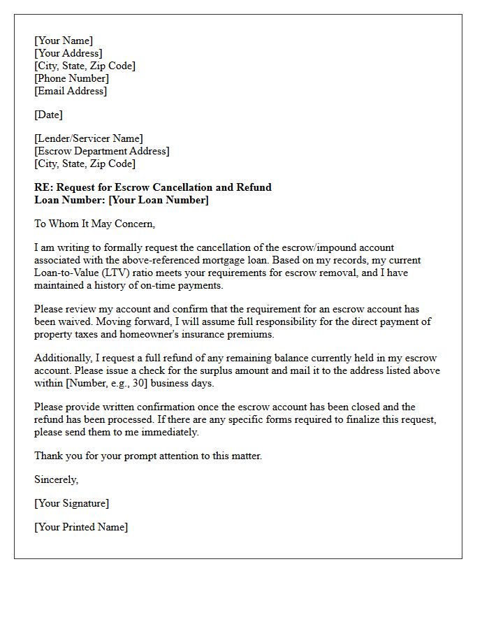 Escrow Requirement Cancellation Refund Letter