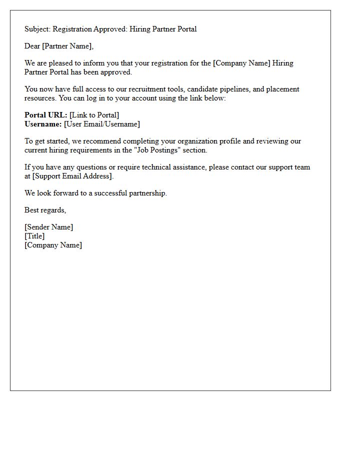 Hiring Partner Portal Registration Approval Letter
