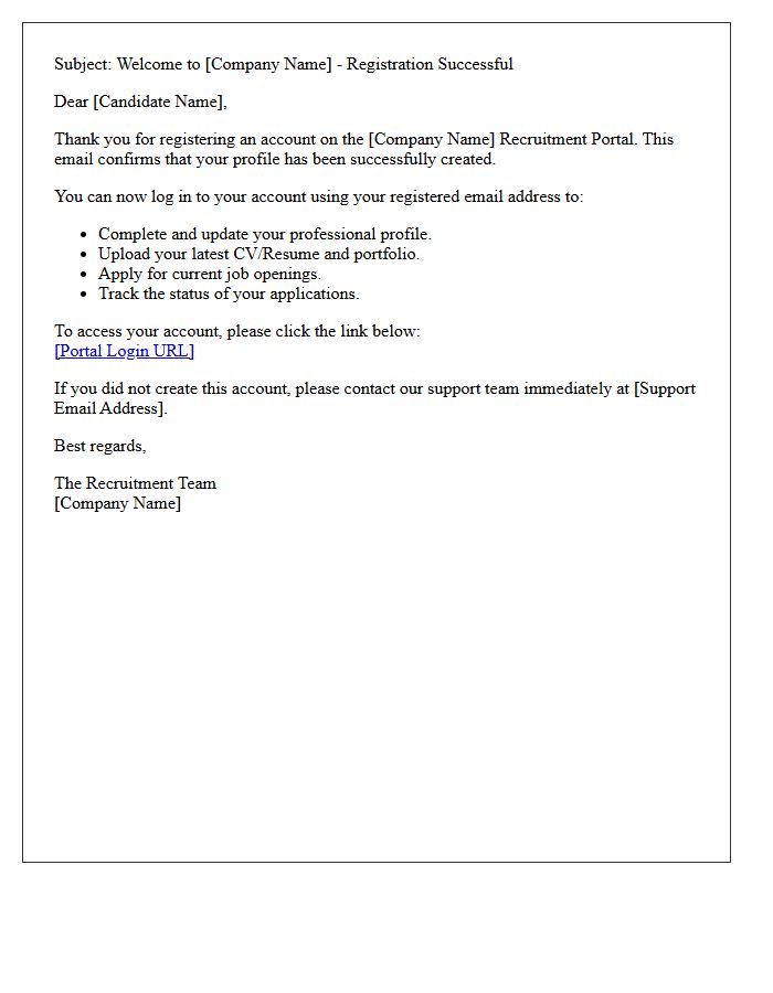 Online Recruitment Portal Registration Acknowledgement Letter
