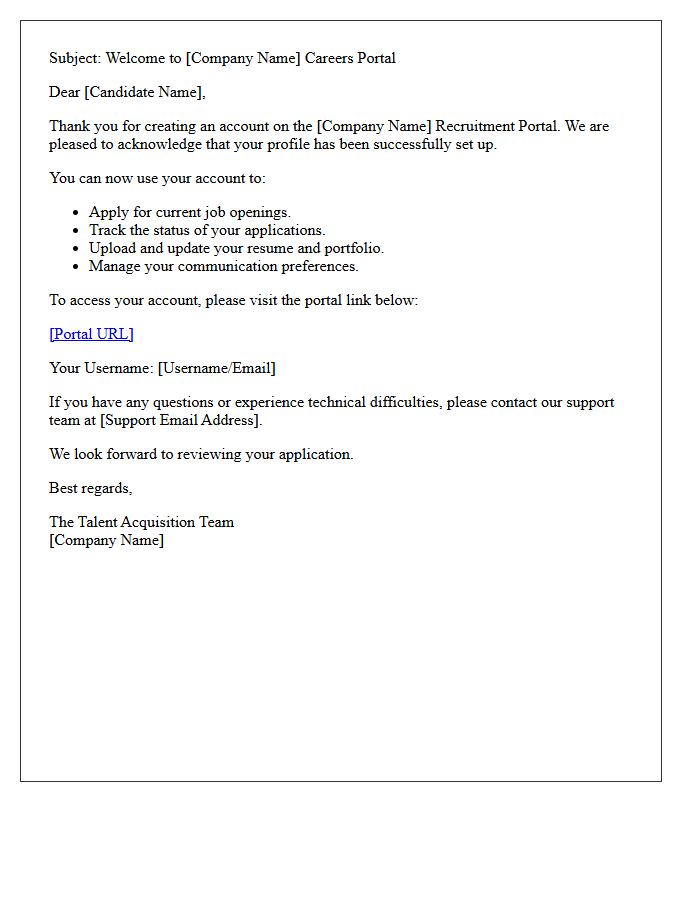 Recruitment Portal Welcome And Acknowledgement Letter