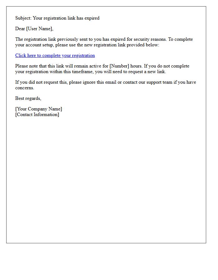 Expired Registration Link Replacement Letter