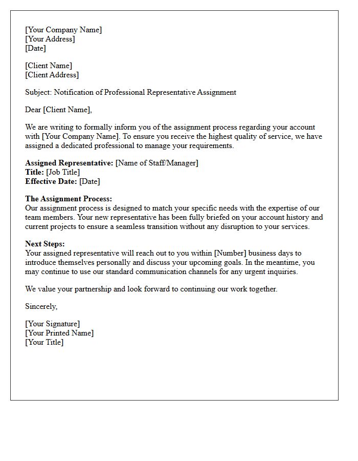 Client Assignment Process Letter