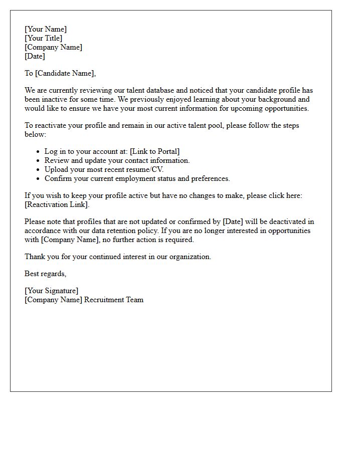 Candidate Profile Reactivation And Renewal Letter
