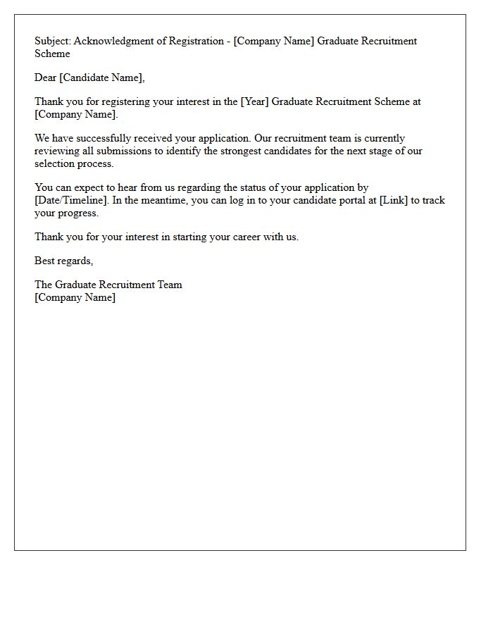 Graduate Recruitment Scheme Registration Acknowledgment Letter