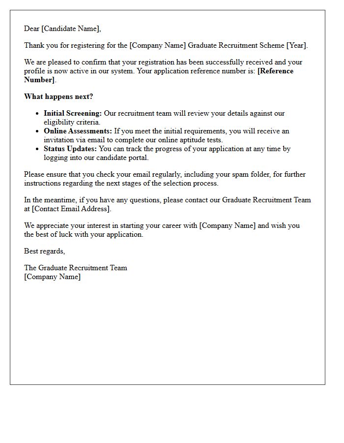 Graduate Recruitment Scheme Successful Registration Letter