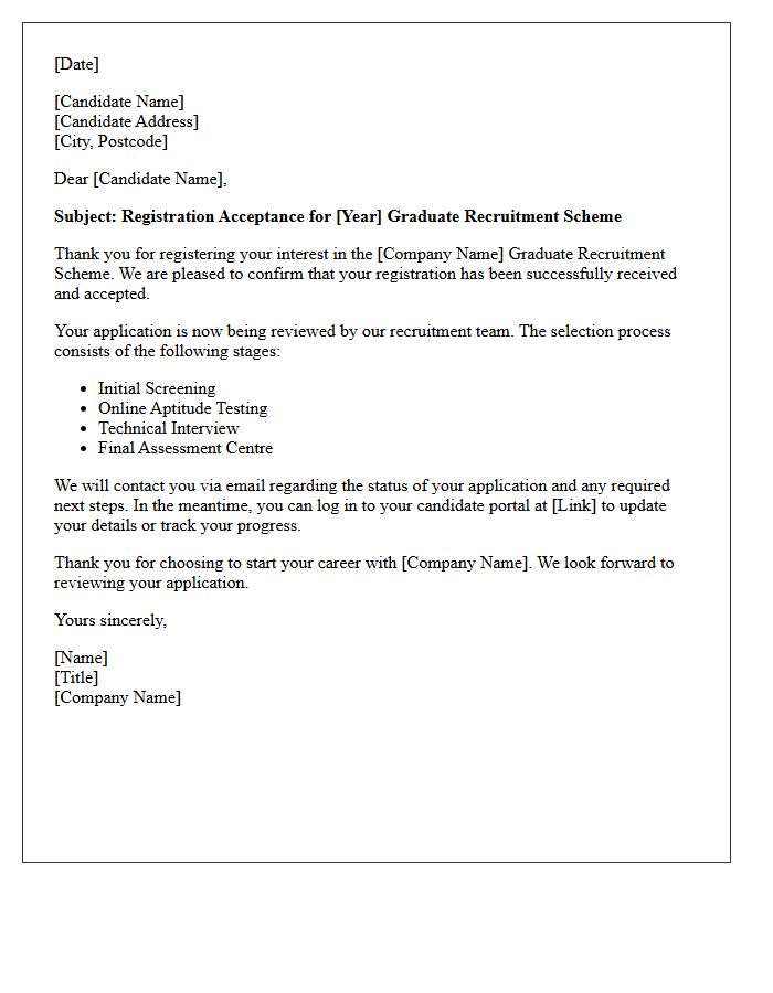 Registration Acceptance Letter for Graduate Recruitment Scheme