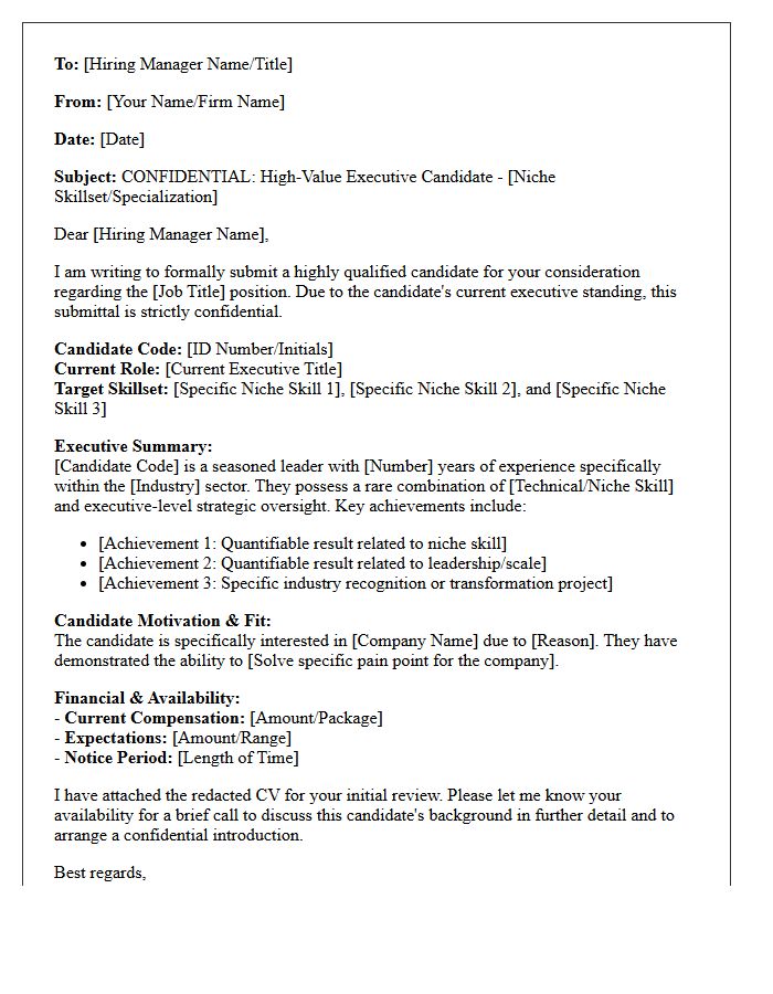 Confidential Executive Niche Skillset Candidate Submittal Letter