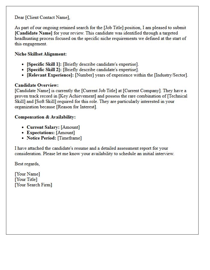 Retained Search Niche Skillset Candidate Submittal Letter