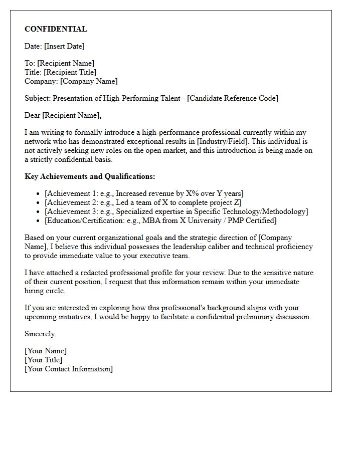 Confidential High-Performer Presentation Letter