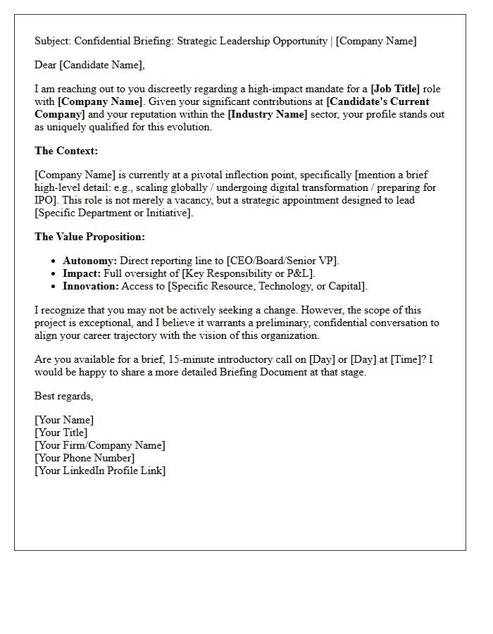 Elite Passive Candidate Briefing Letter