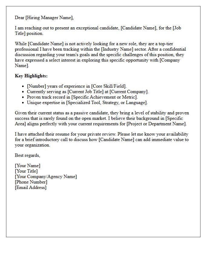 Exceptional Passive Talent Submittal Letter