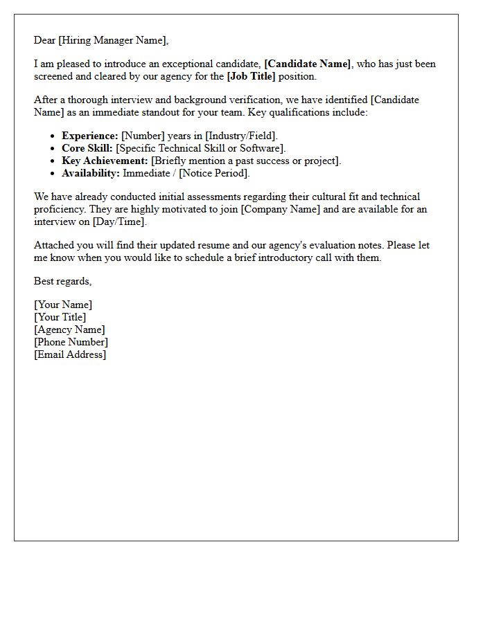 Agency Screened Immediate Candidate Letter