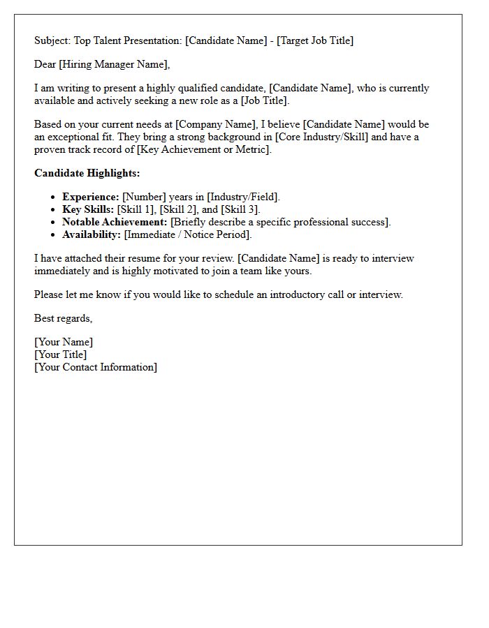 Ready To Hire Candidate Presentation Letter
