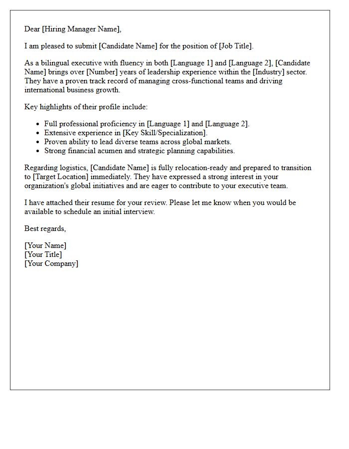 Bilingual Executive Relocation-Ready Candidate Submittal Letter