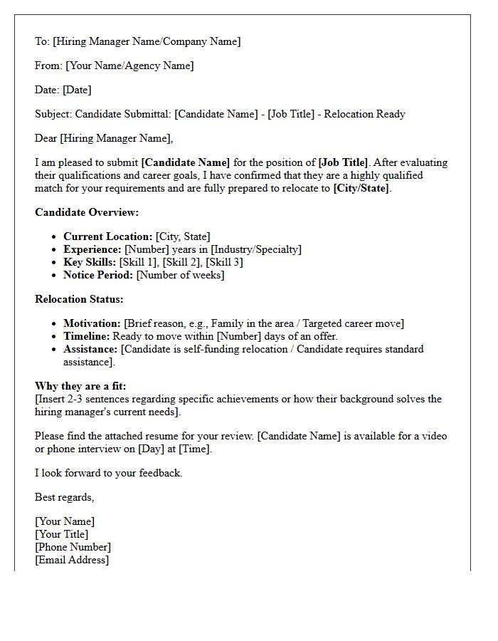 Standard Relocation-Ready Candidate Submittal Letter