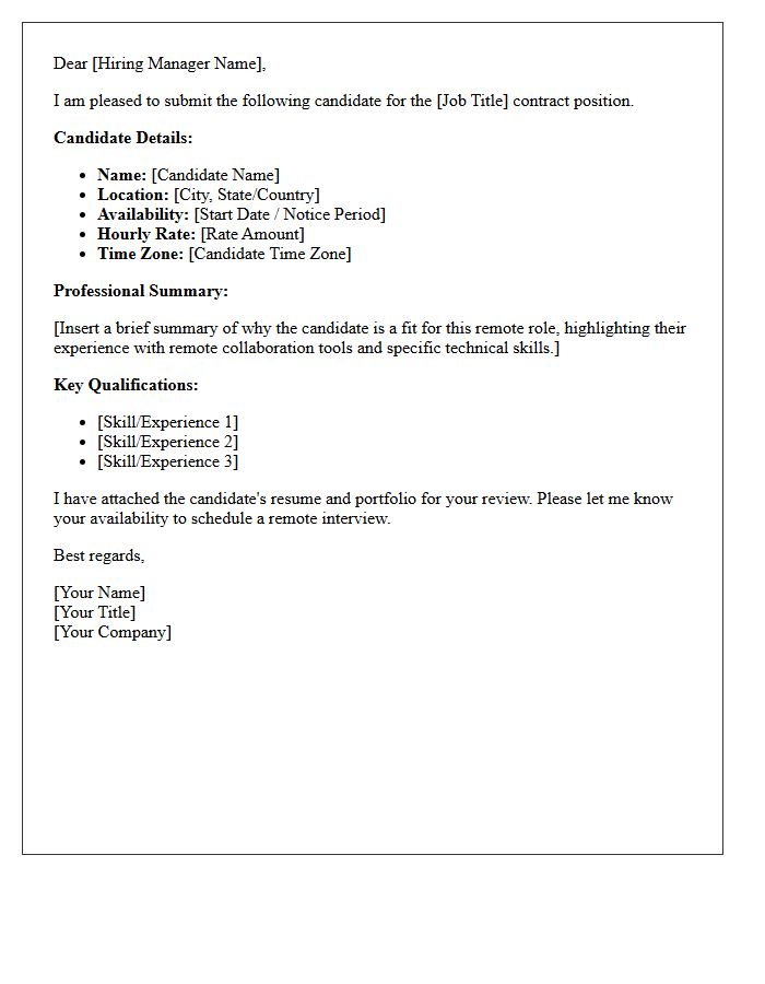 Contract Remote Worker Candidate Submittal Letter
