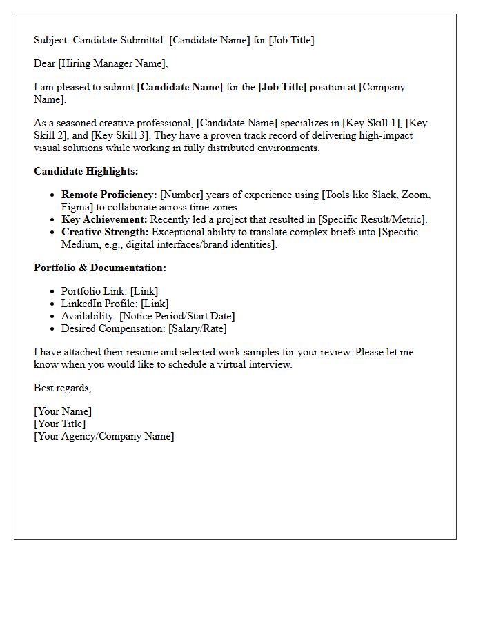 Creative Remote Worker Candidate Submittal Letter