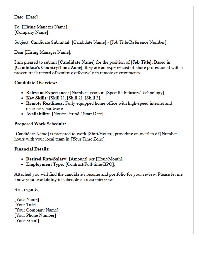 Offshore Remote Worker Candidate Submittal Letter