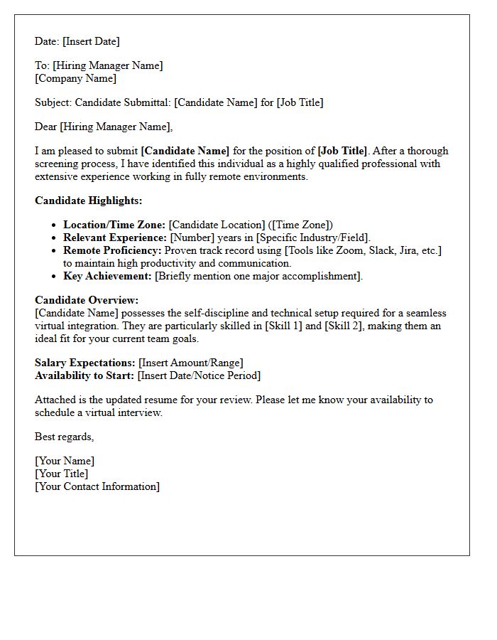 Virtual Remote Worker Candidate Submittal Letter