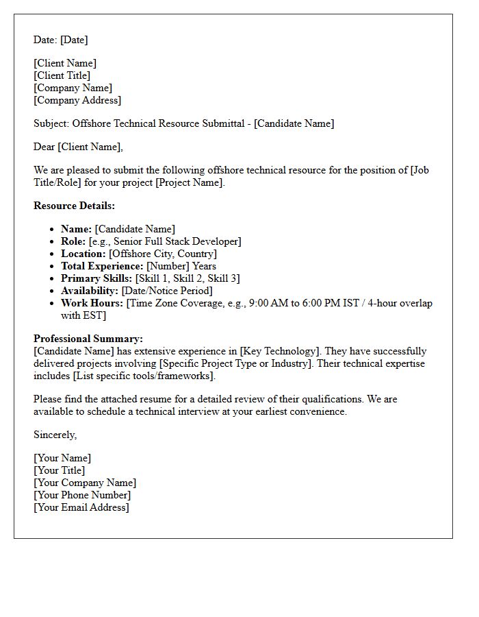 Offshore Technical Resource Submittal Letter