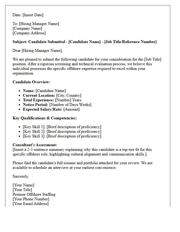 Premier Offshore Staffing Candidate Submittal Letter