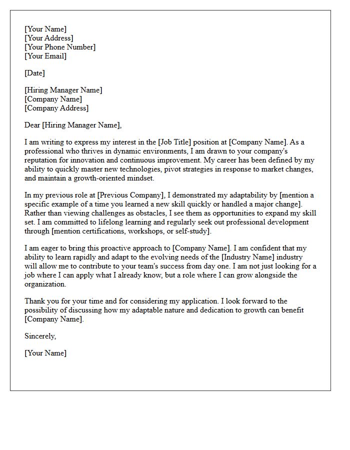 Adaptability And Growth Focused Candidate Letter