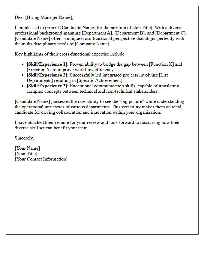 Cross-Functional Expertise Candidate Presentation Letter