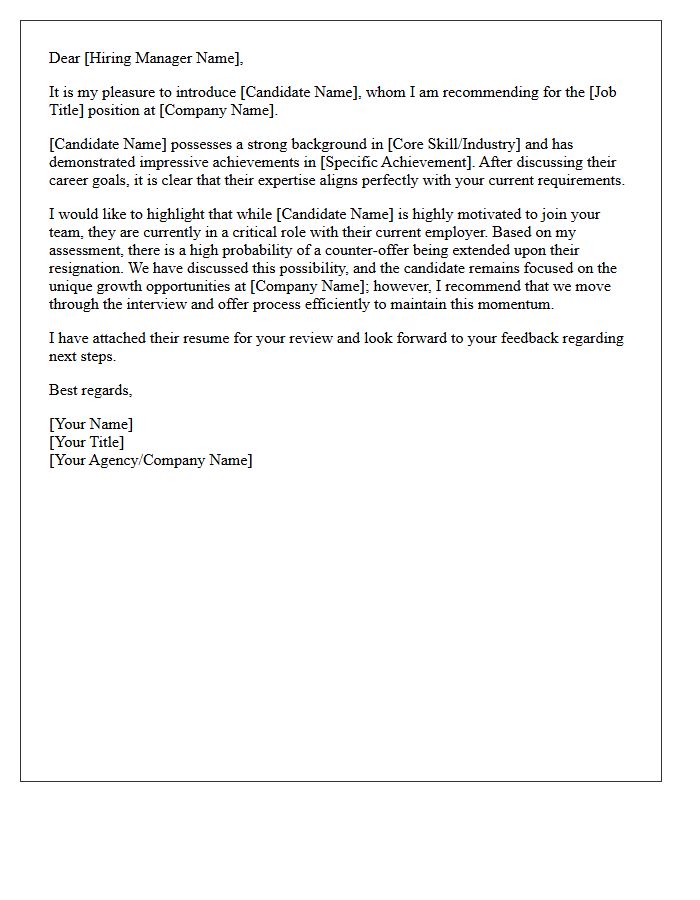 Candidate Introduction Letter Noting Counter-Offer Susceptibility