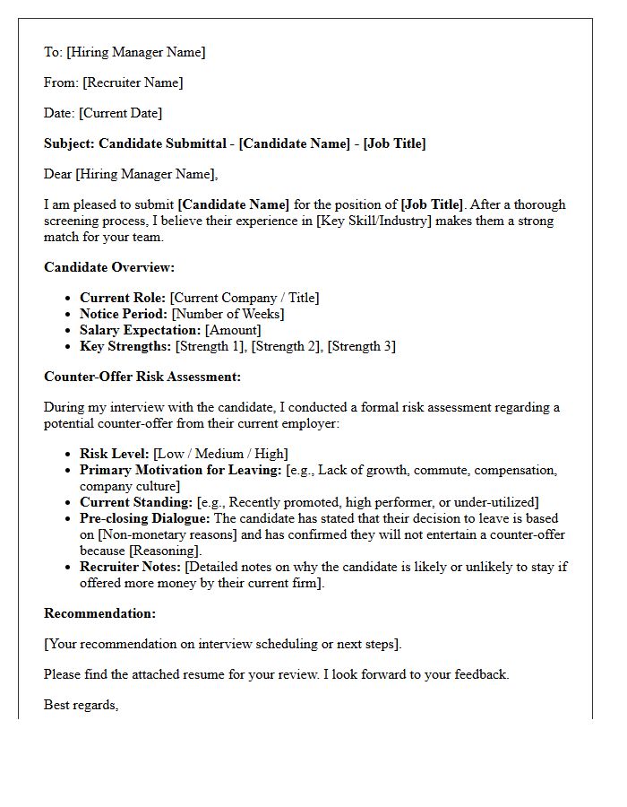 Candidate Submittal Letter with Counter-Offer Risk Assessment