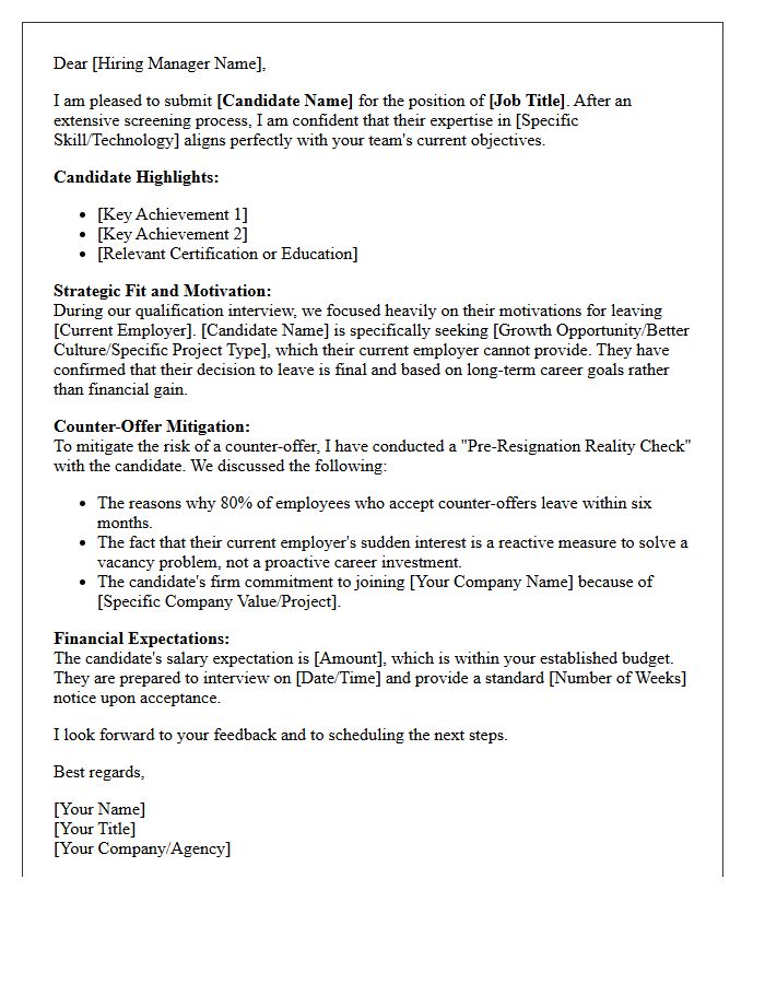Strategic Candidate Submittal and Counter-Offer Mitigation Letter