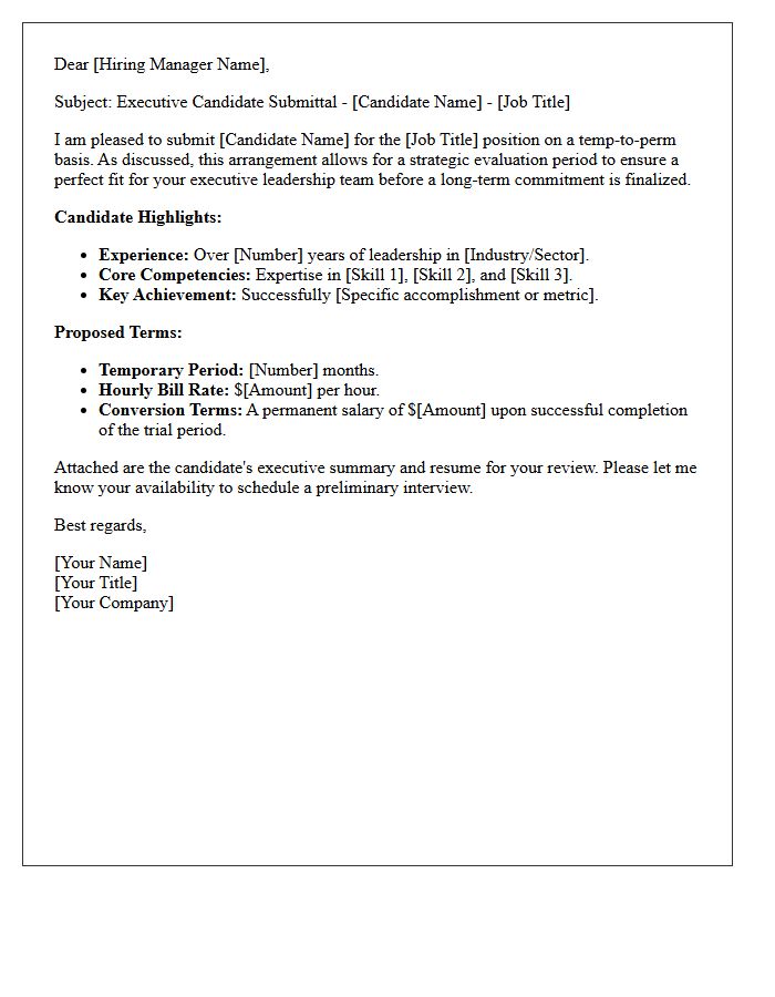 Executive Level Temp-to-Perm Conversion Candidate Submittal Letter