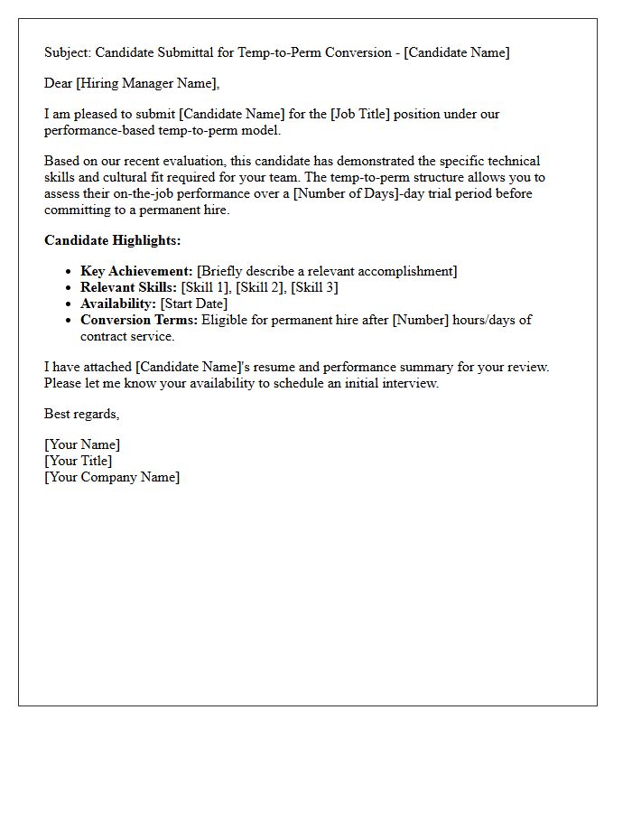 Performance-Based Temp-to-Perm Conversion Candidate Submittal Letter