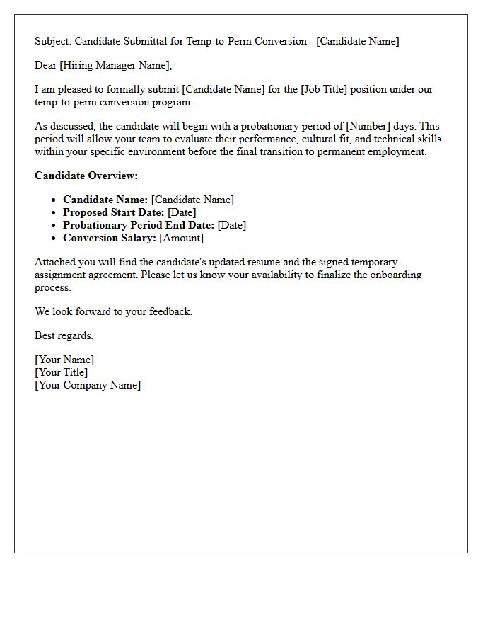 Probationary Period Temp-to-Perm Conversion Candidate Submittal Letter