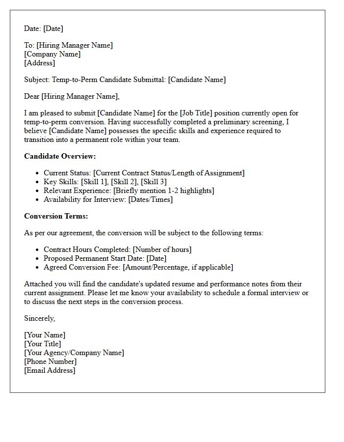 Standard Temp-to-Perm Conversion Candidate Submittal Letter