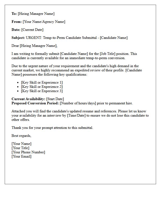 Urgent Request Temp-to-Perm Conversion Candidate Submittal Letter