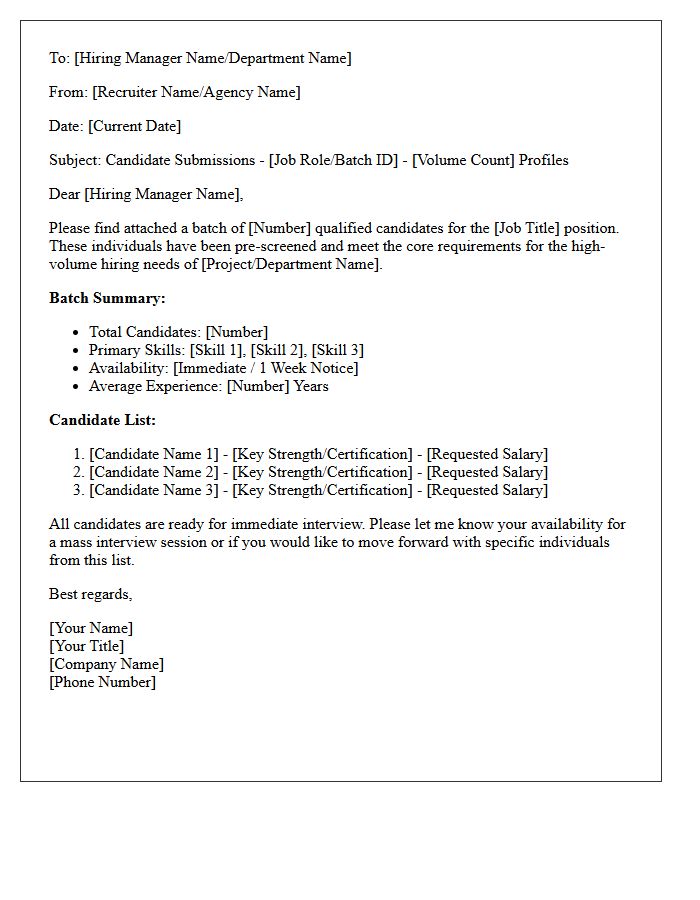 Rapid Volume Staffing Candidate Submission Letter