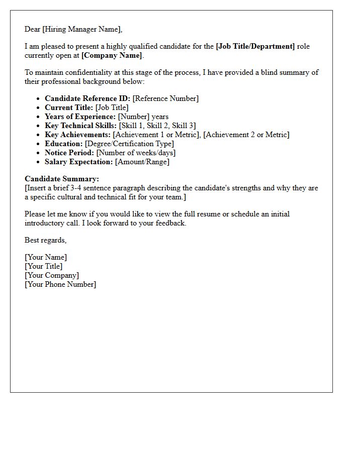 Blind Profile Candidate Submittal Letter