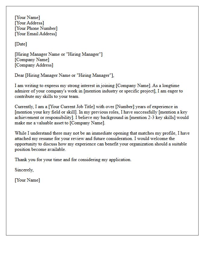 Blind Resume Submission Letter