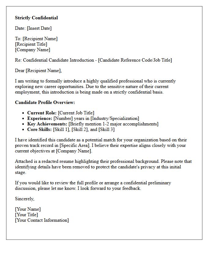 Confidential Candidate Introduction Letter