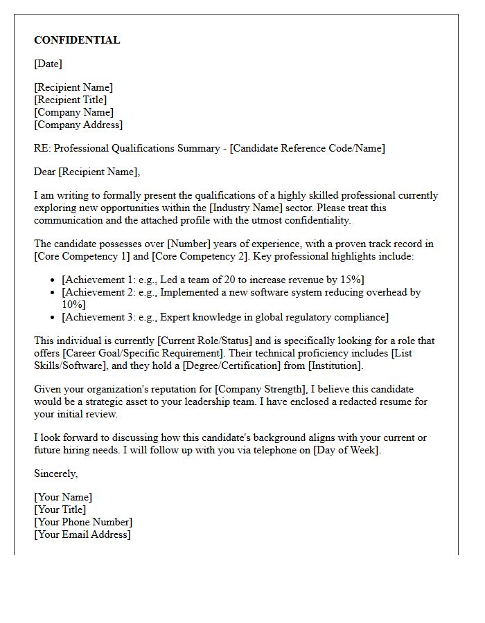 Confidential Candidate Qualifications Letter