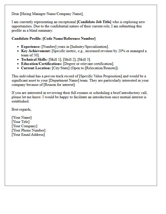 Top Talent Blind Submittal Letter