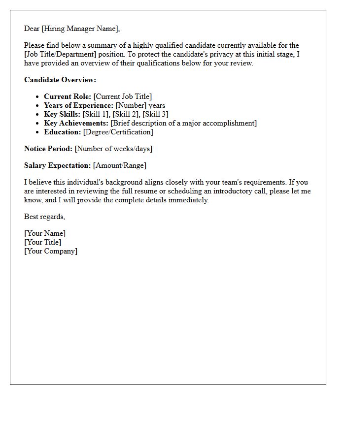 Unnamed Candidate Overview Submittal Letter
