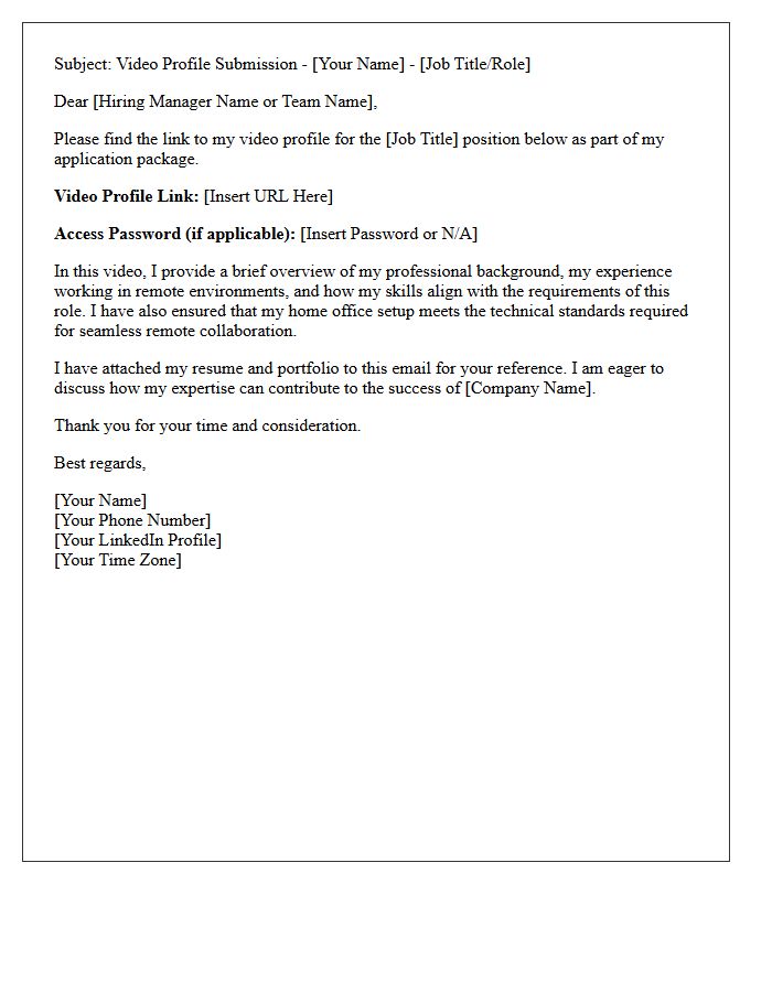 Remote Worker Video Profile Submission Letter