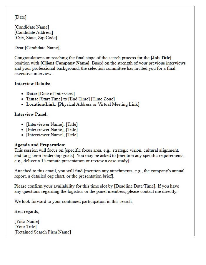 Retained Search Final Executive Interview Letter